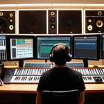 **Prompt 1: The Composer's Foundation of Legitimacy**
    A focused music composer in a modern, organized studio environment. They are surrounded by a blend of traditional instruments and cutting-edge digital audio workstation (DAW) equipment. On a central monitor, a meticulously curated digital portfolio is displayed, showcasing diverse musical pieces. Adjacent to it, a prominent, glowing certification badge or diploma visibly symbolizes professional accreditation and legitimacy. The scene emphasizes a strong, well-structured foundation for a successful artistic career in the competitive digital music landscape, conveying professionalism and validated skill.