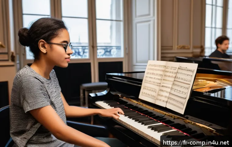 작곡가 자격증 준비 비용 - A professional music composition classroom scene in Paris, featuring a diverse group of adult studen...